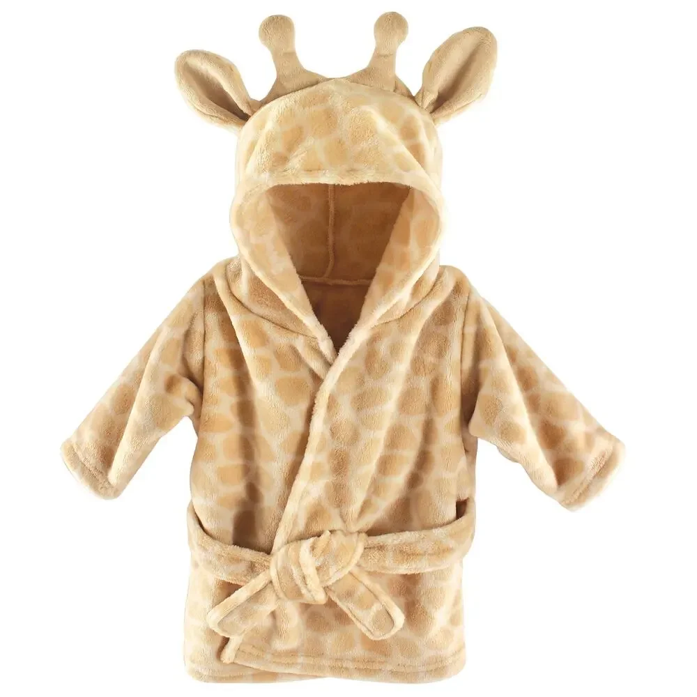 Hudson Baby Giraffe Plush Hooded Bathrobe 0-9 Months Infant Animal Robe